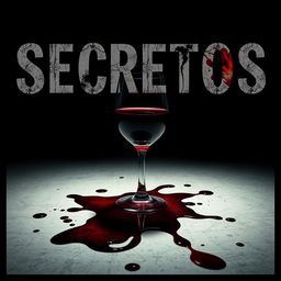 A dramatic movie poster featuring a spilled wine glass with red wine running over a textured surface, intermixed with dark red blood stains for a chilling effect