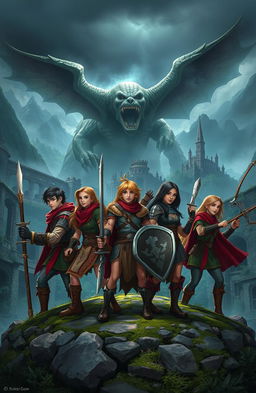 Seven friends embark on an epic adventure into a forgotten kingdom, filled with ancient ruins and mysterious landscapes