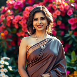 A beautiful Indian woman in her 30s, showcasing her mature allure with confidence