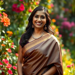 A beautiful Indian woman in her 30s, showcasing her mature allure with confidence