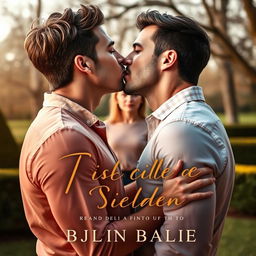 A striking and evocative book cover featuring two men engaged in a loving kiss, showcasing their deep affection for each other