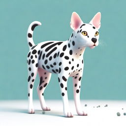 A digital art piece of a unique cat-dog hybrid, combining the best features of both animals