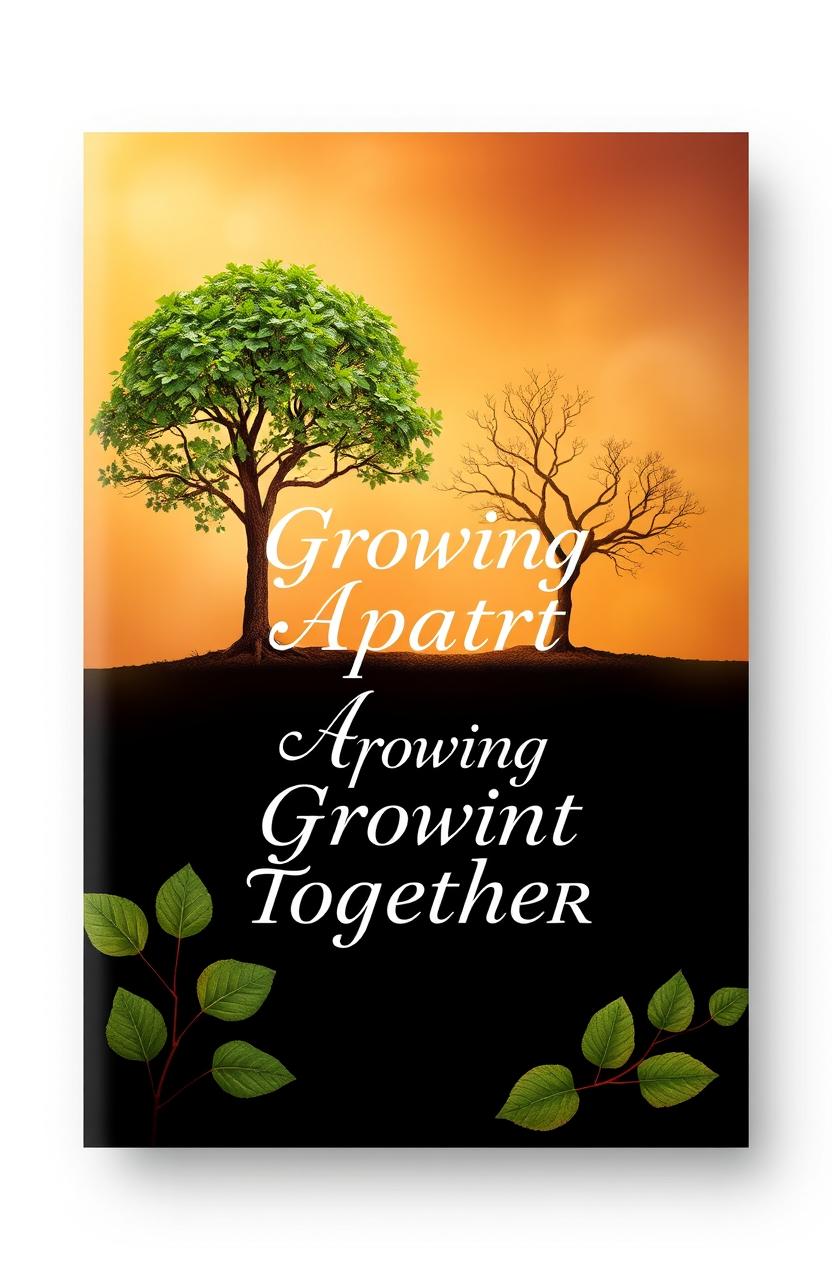 A stunning book cover design featuring the title 'Growing Apart Growing Together'