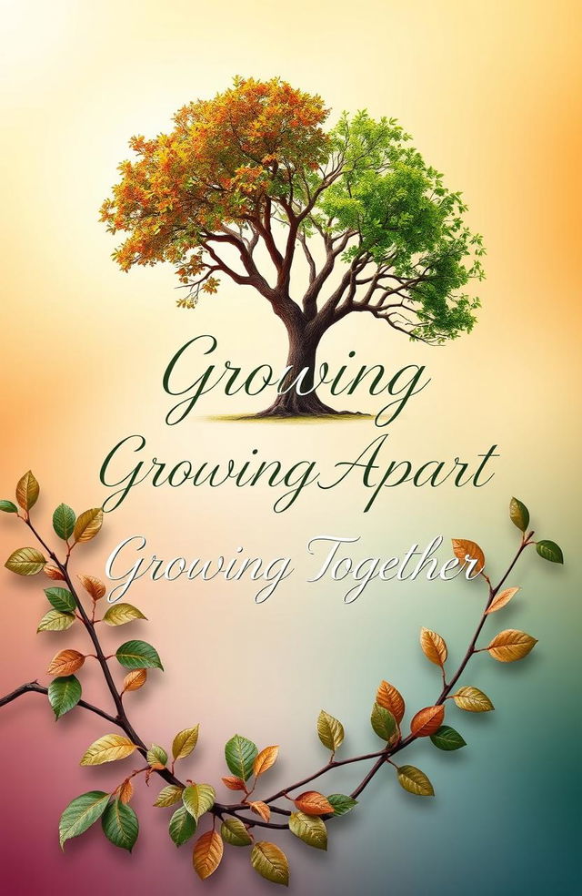 A stunning book cover design featuring the title 'Growing Apart Growing Together'