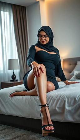 A stunning 40-year-old Arab woman, embodying the elegance of a confident CEO