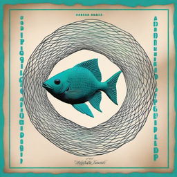 A high-quality digital image transitioning from deep blue to turquoise, with a prominent fish net design