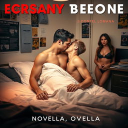 A sensual erotica novella book cover featuring an intimate scene in a college dorm room