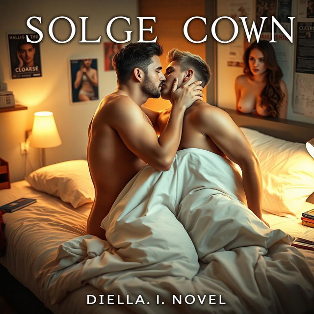 A sensual erotica novella book cover featuring an intimate scene in a college dorm room