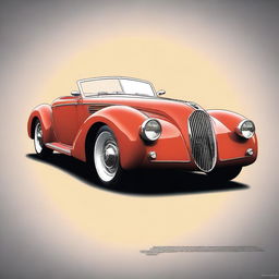 This high-quality digital art piece presents a contemporary rendition of the classic Auburn 851 Boat Tail Speedster