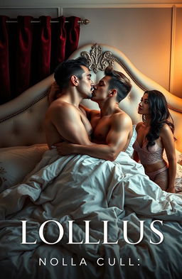 A sensual erotica novella book cover showcasing an intimate bedroom scene