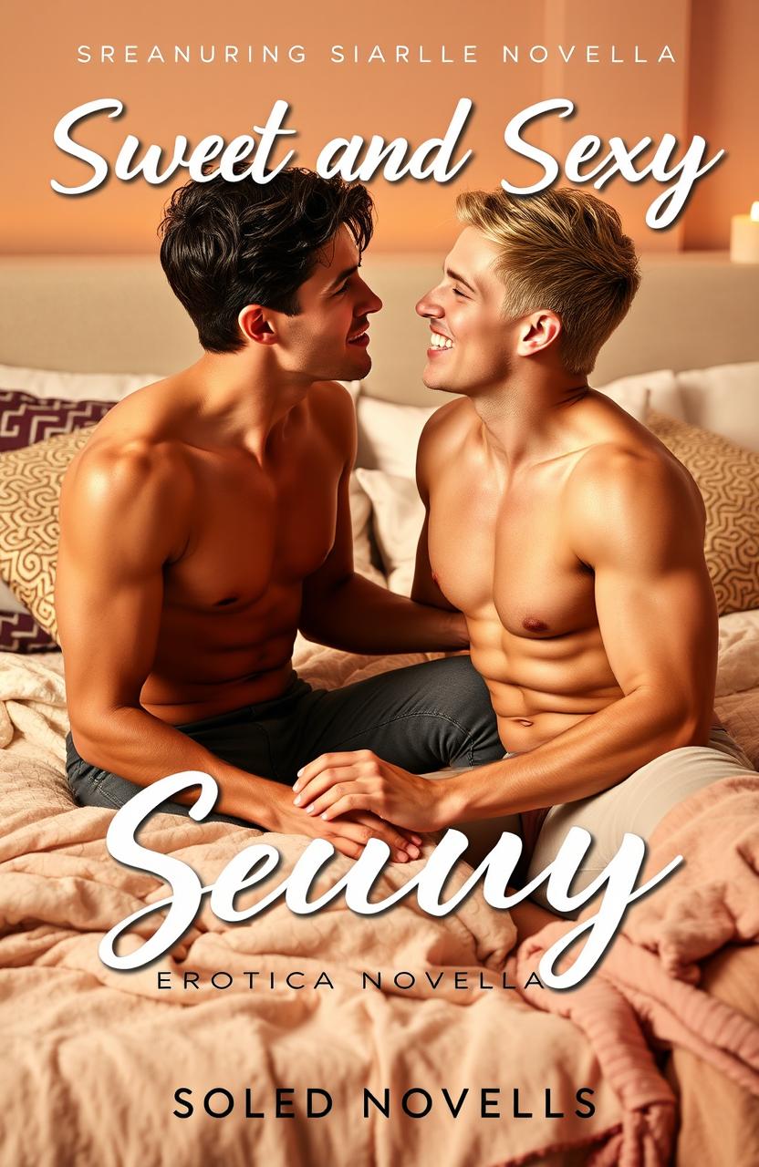 A sweet and sexy erotica novella book cover depicting a tantalizing moment in a cozy bedroom