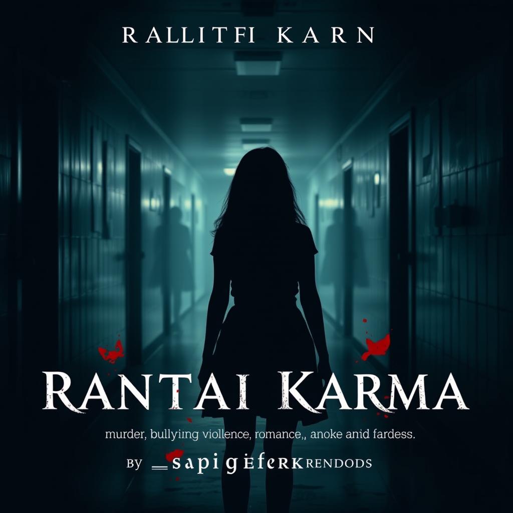 A captivating dark aesthetic cover for a Wattpad story titled "Rantai Karma" by _sapigeprek_