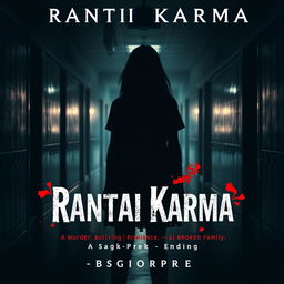 A captivating dark aesthetic cover for a Wattpad story titled "Rantai Karma" by _sapigeprek_
