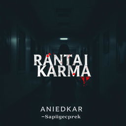 A captivating dark aesthetic cover for a Wattpad story titled "Rantai Karma" by _sapigeprek_