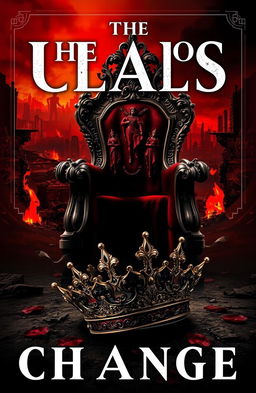 An artistic cover featuring a broken crown lying on the ground in the foreground or hanging precariously on a grand, ornate throne