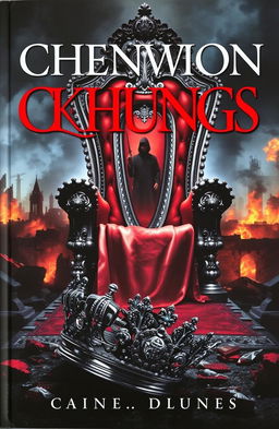 An artistic cover featuring a broken crown lying on the ground in the foreground or hanging precariously on a grand, ornate throne