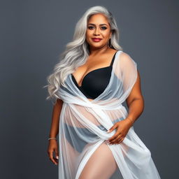 A stunning portrait of a 55-year-old Indian plus-size woman, embodying the essence of a buxom and passionately voluptuous 'cougar'