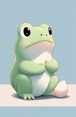 This is a high-quality digital art image featuring a cute and unique subject: a mochi frog