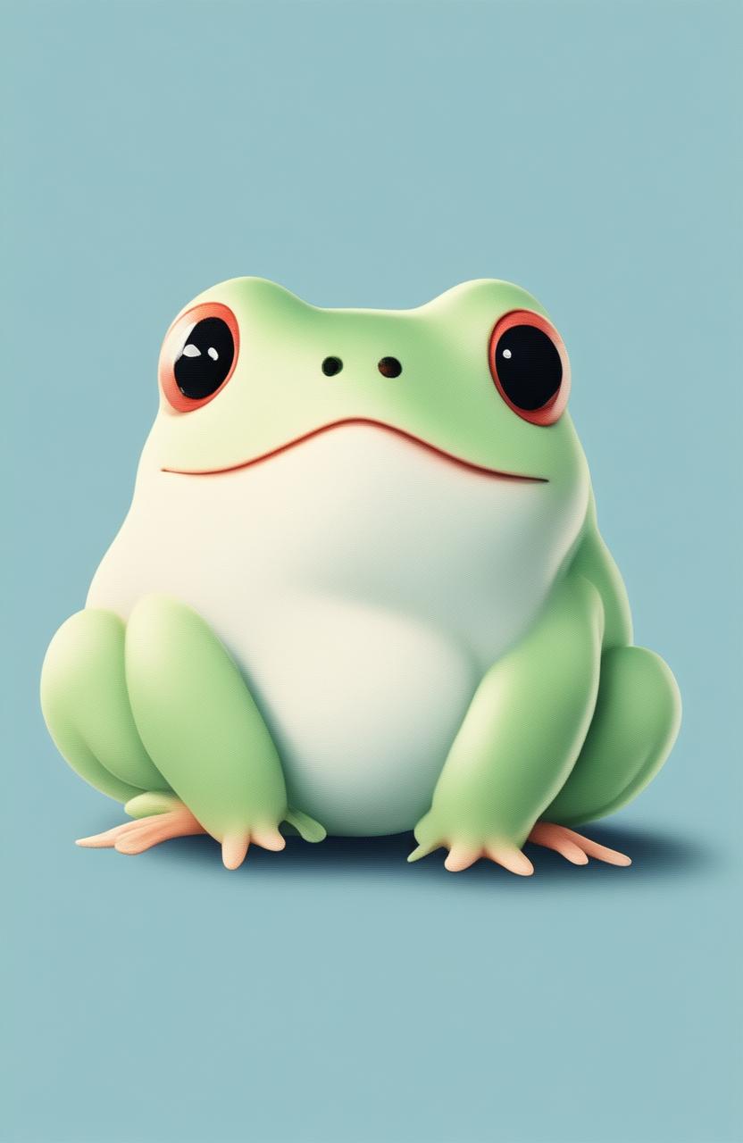 This is a high-quality digital art image featuring a cute and unique subject: a mochi frog