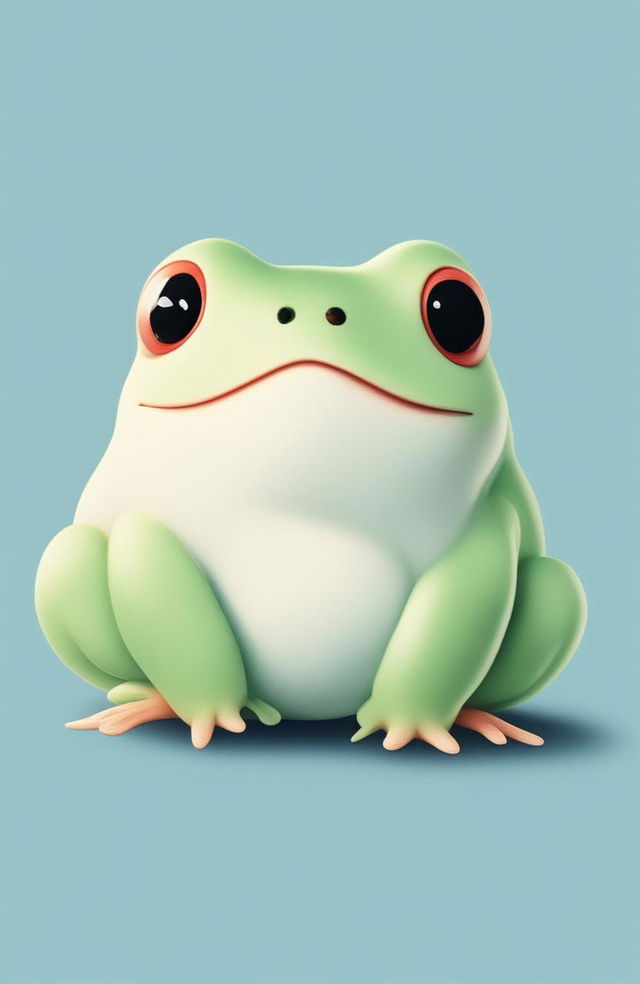 This is a high-quality digital art image featuring a cute and unique subject: a mochi frog