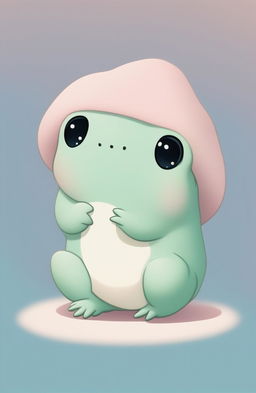 This is a high-quality digital art image featuring a cute and unique subject: a mochi frog