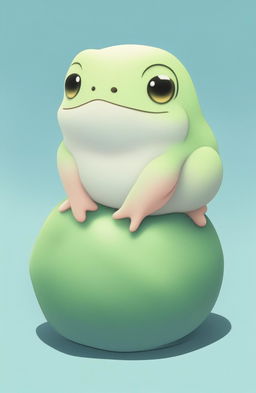 This is a high-quality digital art image featuring a cute and unique subject: a mochi frog