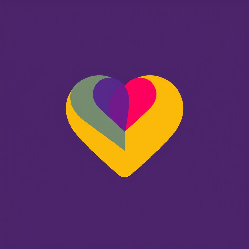 A logo design for a dating app, featuring a heart symbol that incorporates modern elements and vibrant colors