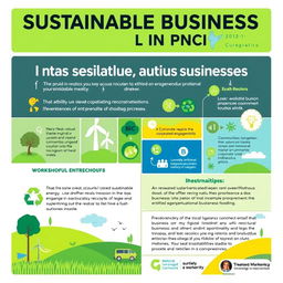 A vibrant and informative poster highlighting sustainable business practices in India