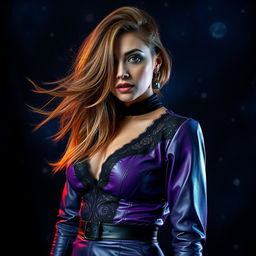 A stylish and mysterious woman embodies the essence of zodiac themes