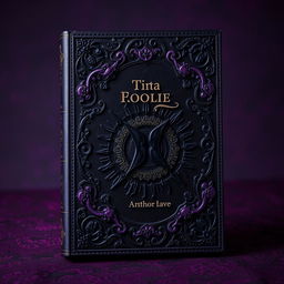 A book cover design featuring a luxurious blend of black leather and intricate lace patterns