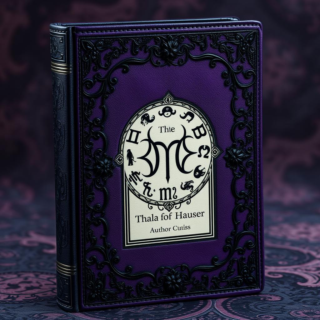 A book cover design featuring a luxurious blend of black leather and intricate lace patterns