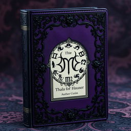 A book cover design featuring a luxurious blend of black leather and intricate lace patterns