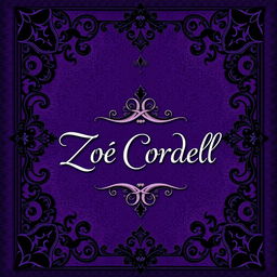 A book cover design featuring intricate patterns of black leather and delicate lace in deep violet and black tones