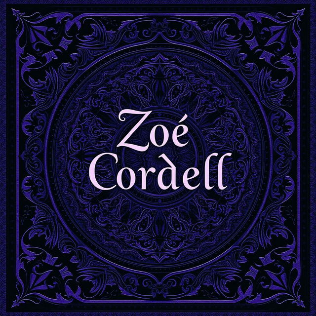 A book cover design featuring intricate patterns of black leather and delicate lace in deep violet and black tones