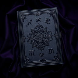 A captivating book cover design featuring a combination of luxurious materials such as leather and lace in a dominant color palette of black and deep violet
