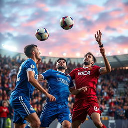 A dramatic sports scene capturing an intense football match between TSG and RCA on December 1st