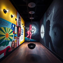An escape room themed around bipolar disorder, featuring a surreal yet thought-provoking design