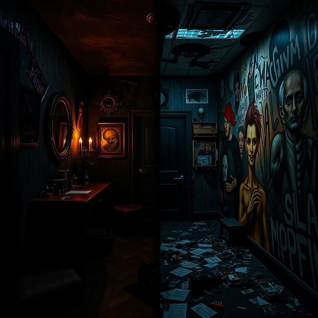 A scary escape room themed around bipolar disorder, designed to create an unsettling and thought-provoking experience