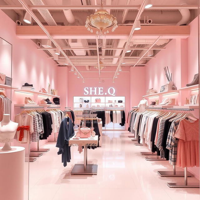 An interior view of a clothing store named SHE