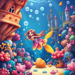 A whimsical and enchanting cartoon fairy tale scene inspired by Catalonia