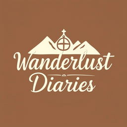 A stylish and modern text-based logo for 'Wanderlust Diaries', focusing on the adventure theme