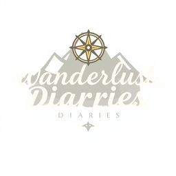 A stylish and modern text-based logo for 'Wanderlust Diaries', focusing on the adventure theme