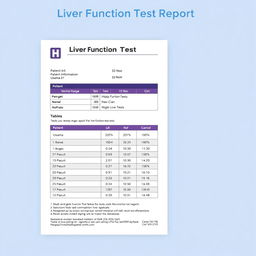 An informative and visually appealing layout of a lab test report, specifically for a Liver Function Tests (LFTS) conducted on an individual named Usama, aged 27