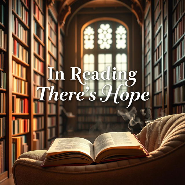 A motivational poster emphasizing the theme 'In Reading There's Hope'