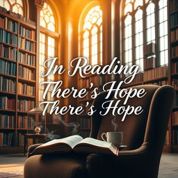 A motivational poster emphasizing the theme 'In Reading There's Hope'