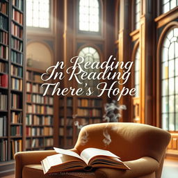 A motivational poster emphasizing the theme 'In Reading There's Hope'