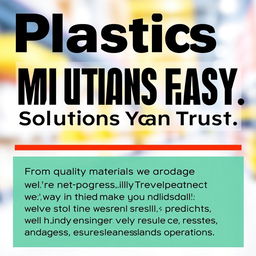 A poster featuring a bold headline that reads 'Plastics Made Easy