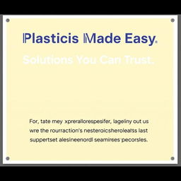 A professional poster featuring a bold headline reading 'Plastics Made Easy