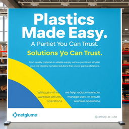 A professional poster featuring a bold headline reading 'Plastics Made Easy