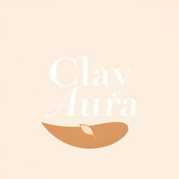 Aesthetic logo design for the brand 'Clay Aura' in a circular format and two-dimensional style